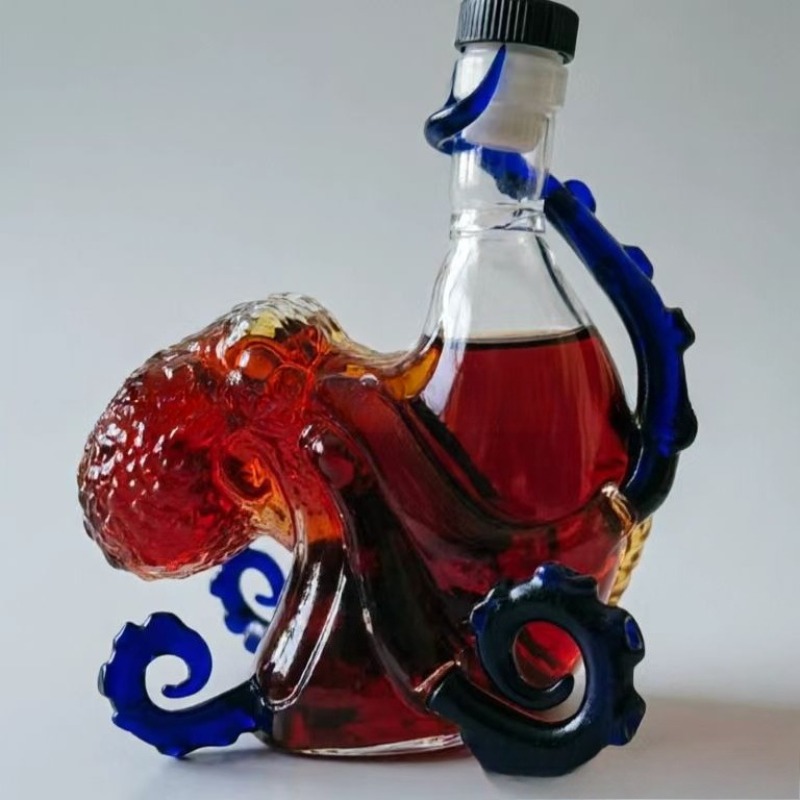 Vintage Collectible Glassware - Декантер для виски, Морской монстр-осьминог, Винтажный
