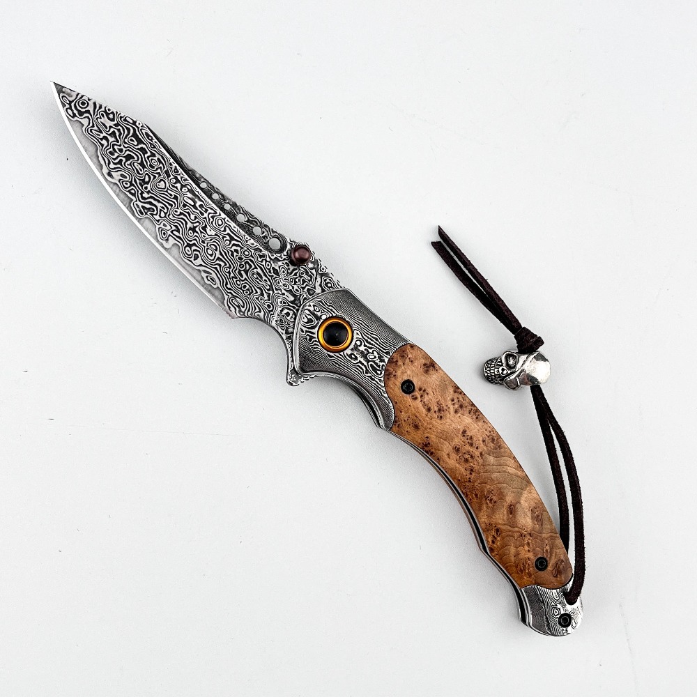 Vintage Collectible Pocket Knives - Складной нож с дамасским узором высокой