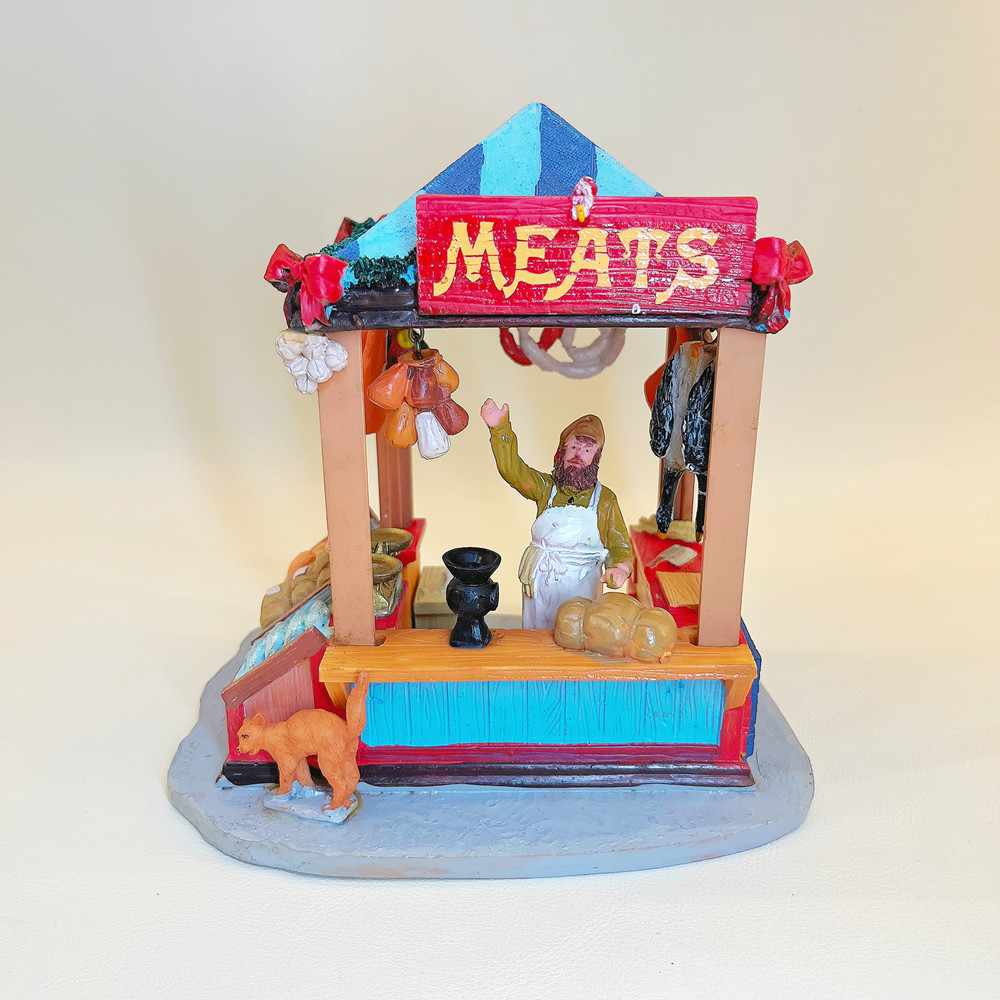 Vintage Collectible Market - Винтажная европейская фигурка мясника из смолы,