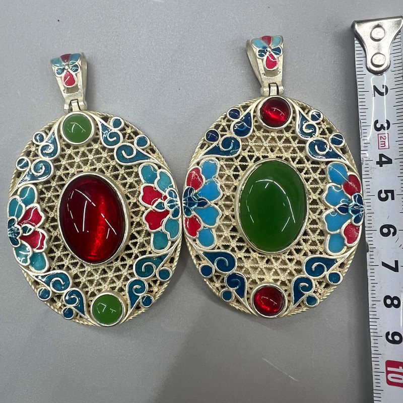 Vintage Collectible Market - Винтажный серебряный кулон с клуазоне и