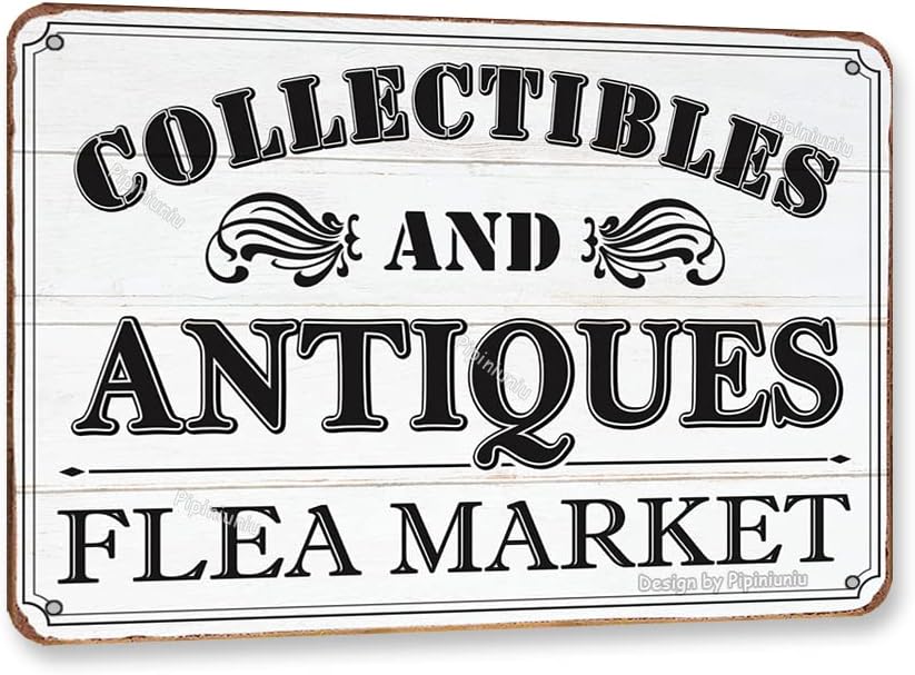 Vintage Collectible Market - Винтажная жестяная табличка с забавным надписью